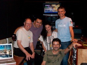 Malcolm Harper, Ruben Robledo, ALIX, Santiago and Fratta in the Reelsound Mobile Audio Truck.